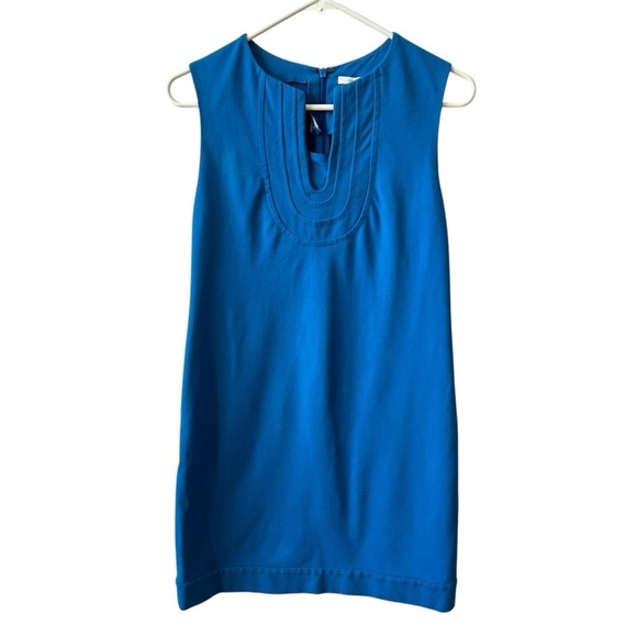 DVF DIANE VON FURSTENBERG KHADIJAH LAPIS DRESS SZ 2 OFFICE MODERN CHIC CLASSIC - Picture 1 of 10